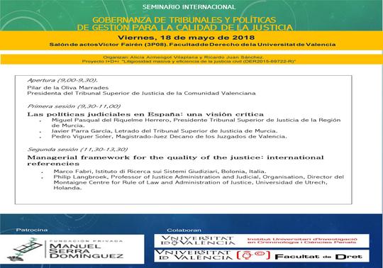 Viernes 18 de mayo de 2018- Salón de Actos Victor Fairén 3P08 -Facultad de Derecho